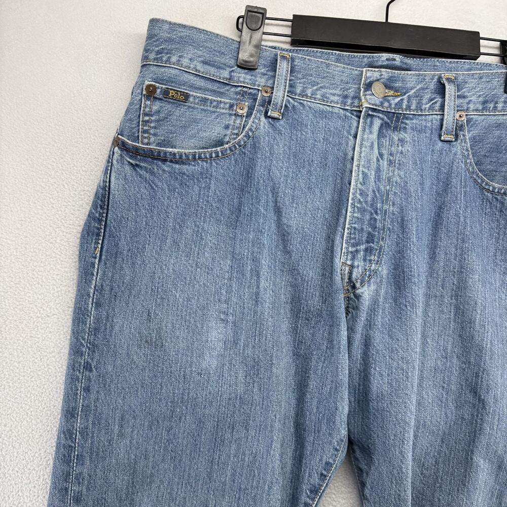 Ralph Lauren Jeans Men's 34x32 Blue Denim Varick Slim Straight PRL RL 5 Pocket - Picture 3 of 11